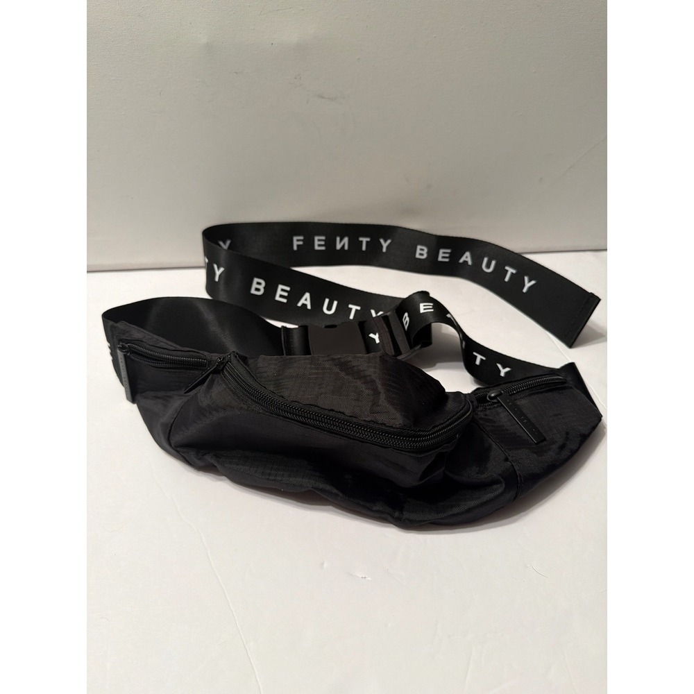 Fenty Beauty Rihanna Black Nylon Fanny Pack Waist Bag Belt Bag Logo Strap